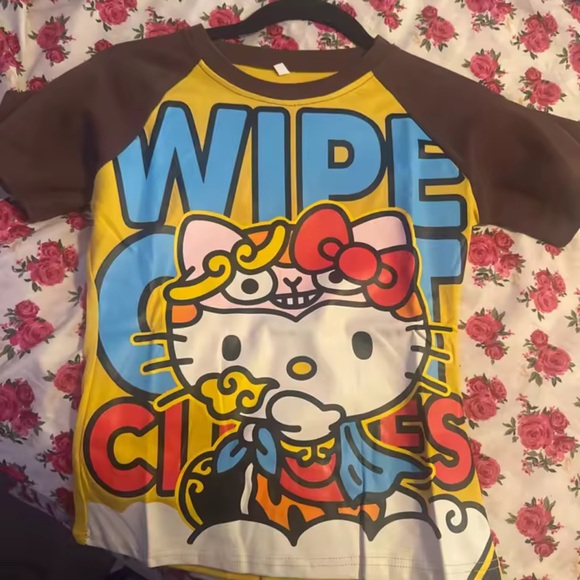 Hello Kitty Kids Short Sleeve Tee - Yellow, Brown, and Blue - Picture 1 of 2